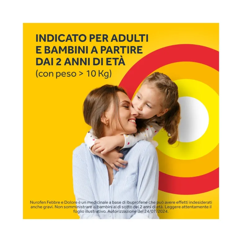 Nurofen Febbre e Dolore Bambini 200 mg/5 ml Ibuprofene Indicato per Febbre Dolori ai Denti e Muscolari Sospensione Orale Arancia 100 ml