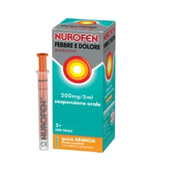 Nurofen Febbre e Dolore Bambini 200 mg/5 ml Ibuprofene Indicato per Febbre Dolori ai Denti e Muscolari Sospensione Orale Arancia 100 ml
