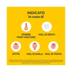 Nurofen Febbre e Dolore Bambini 200 mg/5 ml Ibuprofene Indicato per Febbre Dolori ai Denti e Muscolari Sospensione Orale Arancia 100 ml