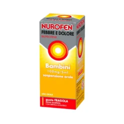 Nurofen Febbre e Dolore Bambini 100 mg/5 ml Ibuprofene Indicato per Febbre Dolori ai Denti e Muscolari Sospensione Orale Fragola 150 ml