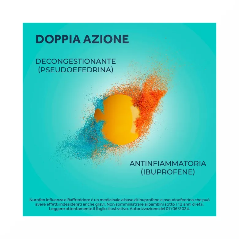 Nurofen Influenza e Raffreddore Antinfiammatorio e Antidolorifico contro Influenza Raffreddore e Mal di Testa12 Compresse