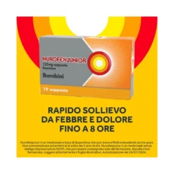 Nurofen Junior Bambini 125 mg Ibuprofene Analgesico Indicato per Febbre 10 Supposte