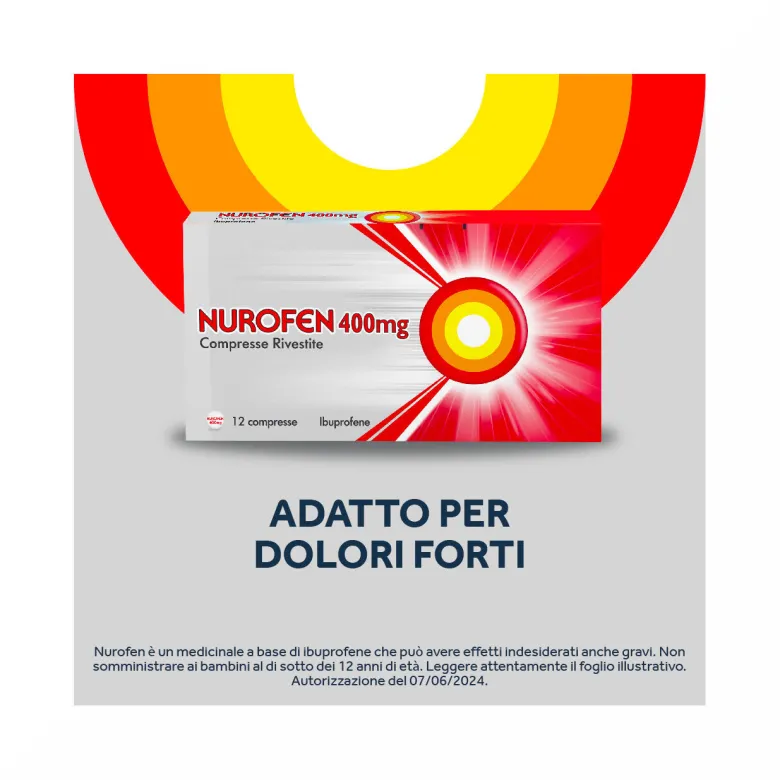 Nurofen 400 mg Ibuprofene Analgesico per Mal di Testa Dolori Muscolari e Articolari 12 Compresse