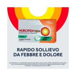 Nurofenteen 200 mg Ibuprofene Analgesico per Mal di Testa Mal di Denti e Dolori Mestruali 12 Compresse Orodispersibili alla Menta