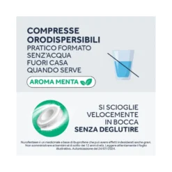 Nurofenteen 200 mg Ibuprofene Analgesico per Mal di Testa Mal di Denti e Dolori Mestruali 12 Compresse Orodispersibili alla Menta