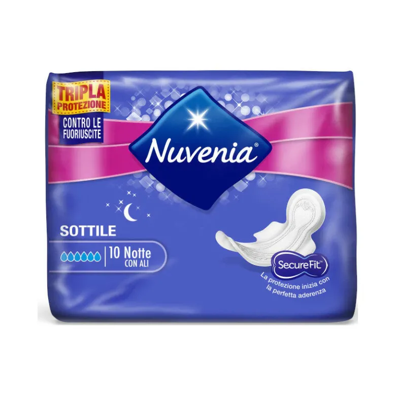 Nuvenia Sottile Notte Ali 10 Pezzi