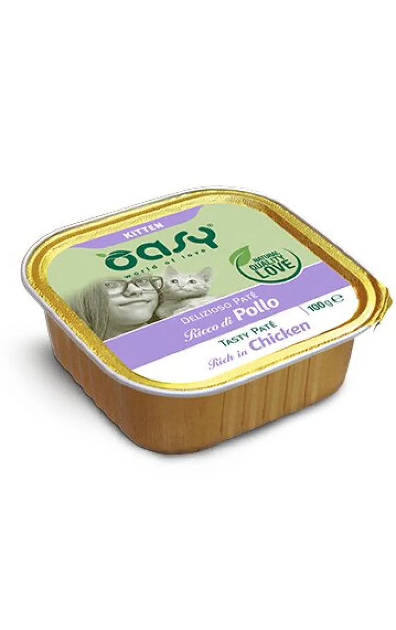 Oasy Delizioso Paté Kitten Ricco Di Pollo 100g