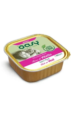 Oasy Delizioso Paté Per Gatti Adult Ricco di Vitello 100g