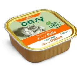 Oasy Wet Delizioso Patè Ricco Di Pollo Cibo Umido Per Gatti Adulti 100g