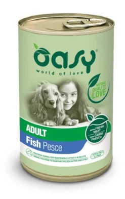 Oasy Wet Dog Lifestage Patè Pesce Cibo Umido Cani Adulti Lattina 400g