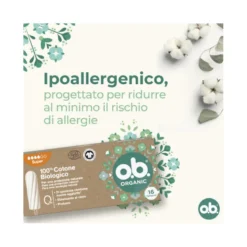 O.b. Assorbenti Interni Organic Super 100% Cottone Biologico 16 Tamponi color White