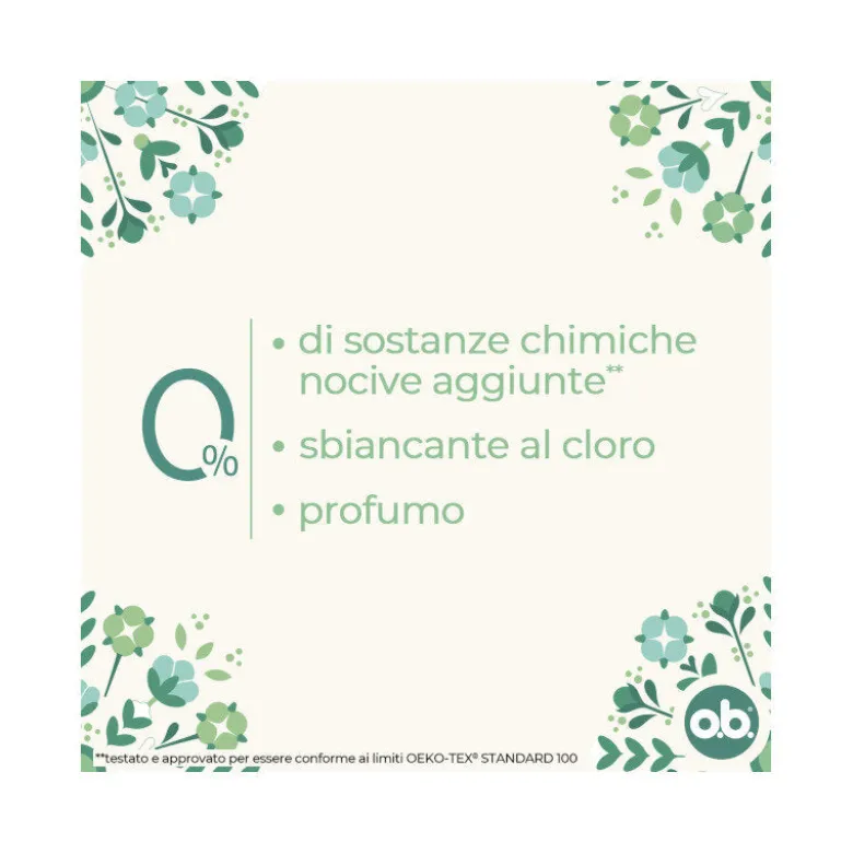 O.b. Assorbenti Interni Organic Super 100% Cottone Biologico 16 Tamponi color White