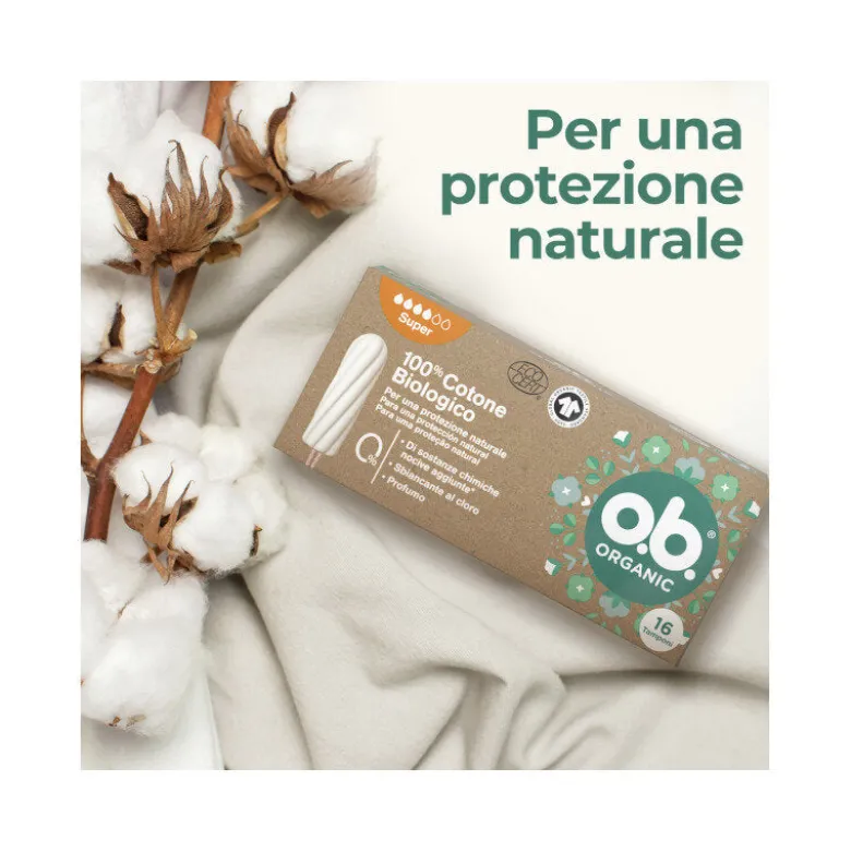 O.b. Assorbenti Interni Organic Super 100% Cottone Biologico 16 Tamponi color White