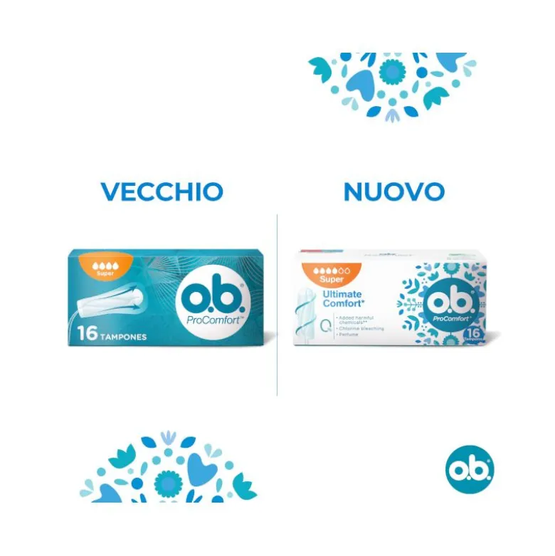 O.B. Super Pro Comfort per flusso intenso 16 pezzi