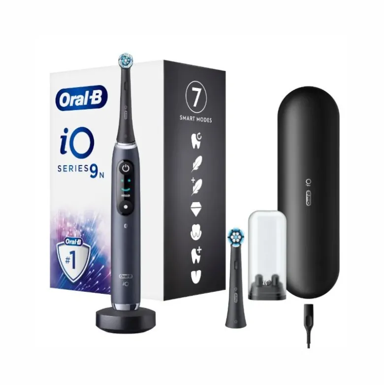 Oral-B iO 9 spazzolino elettrico ricaricabile colore nero + 2 testine di ricambio
