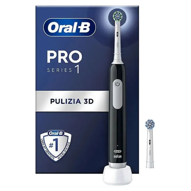 Oral-B Pro Series 1 Spazzolino Elettrico Nero + 1 Testina Di Ricambio