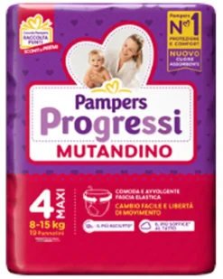 Pampers Progressi Mutandino Taglia 4 Maxi (8-15kg) 19 Pezzi
