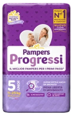 Pampers Progressi Taglia 5 Junior (11-25 kg) 18 Pezzi
