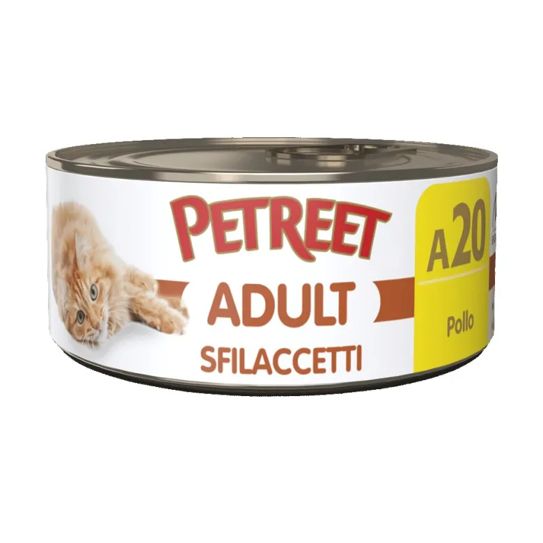 Petreet Natura Sfilaccetti di Pollo alimento umido per gatti adulti 70g