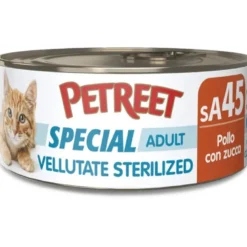 Petreet Vellutate Pollo Con Zucca Cibo Umido Gatto Sterilizzato Barattolo 70g