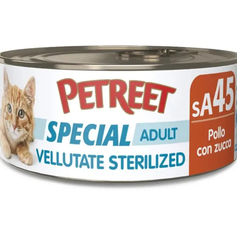 Petreet Vellutate Pollo Con Zucca Cibo Umido Gatto Sterilizzato Barattolo 70g