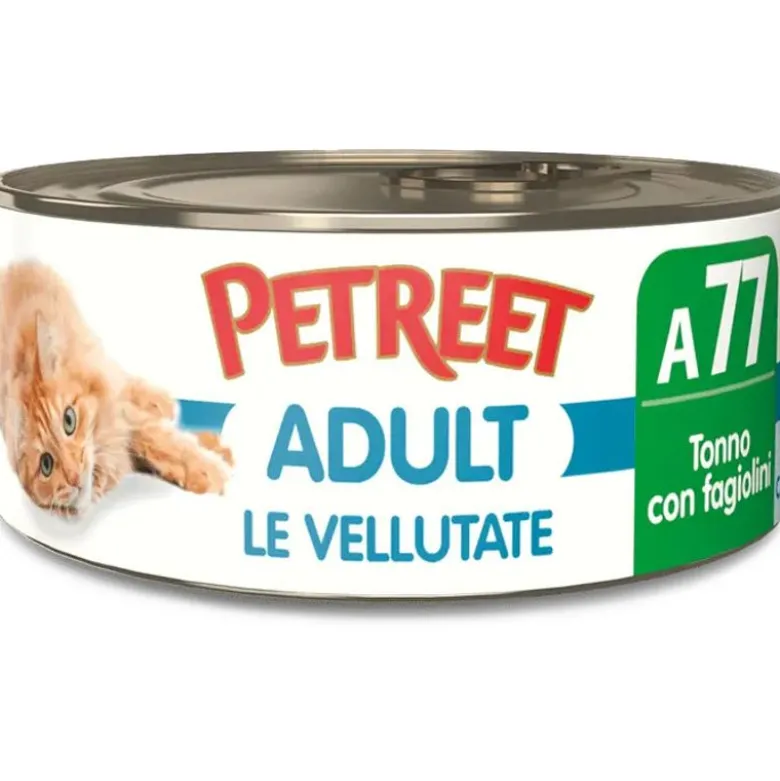 Petreet Vellutate Tonno Con Fagiolini Cibo Umido Gatto Adulto Barattolo 70g