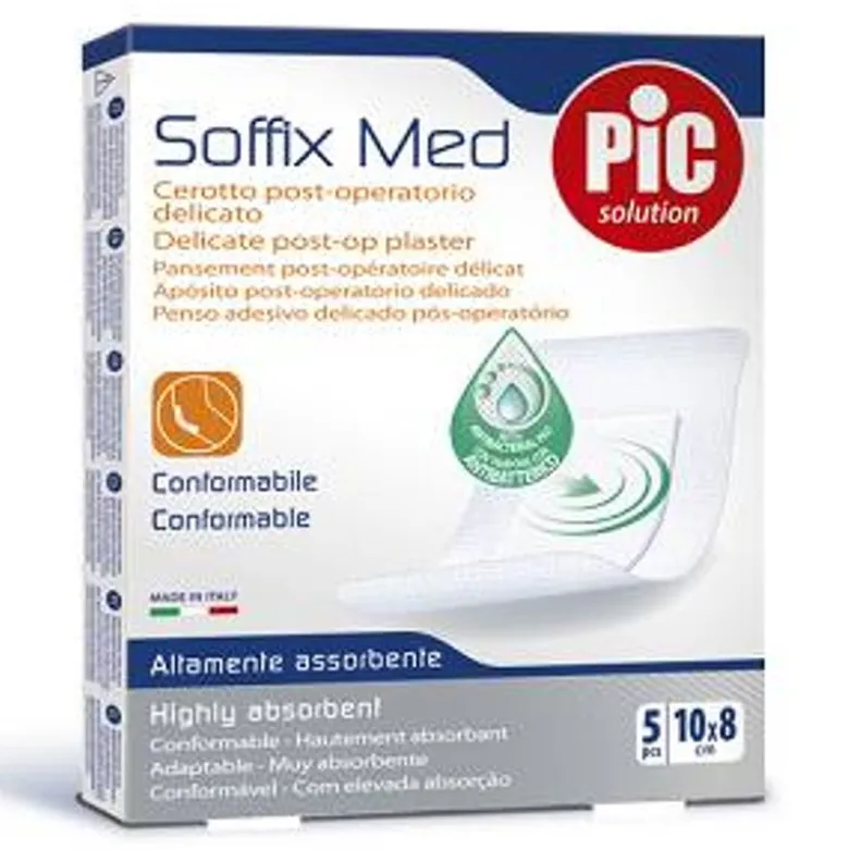 PIC Cerotto Soffix Med post operatorio delicato dim. 10x8cm 5 pezzi