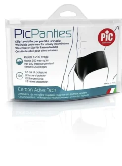 PicPanties Slip Lavabile per Perdite Urinarie Uomo Livello 2 Nero Taglia L