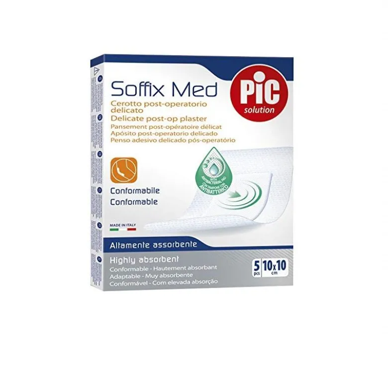 Pic Solution Soffix Med Cerotto Post-Operatorio delicato 5 pezzi 10x10cm