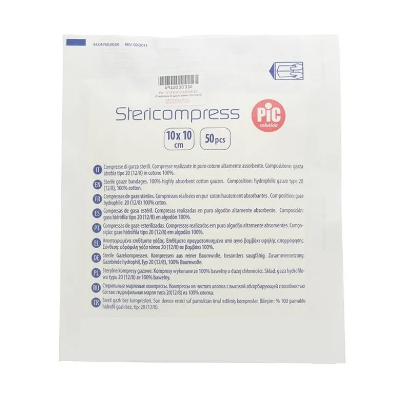 Pic Solution Stericompress Compresse di garza sterili 50 pezzi 10x10cm