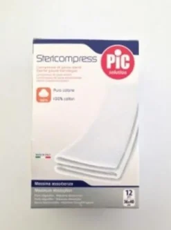 Pic Stericompress Garza Sterili 36x40cm 12 Pezzi Sicurezza