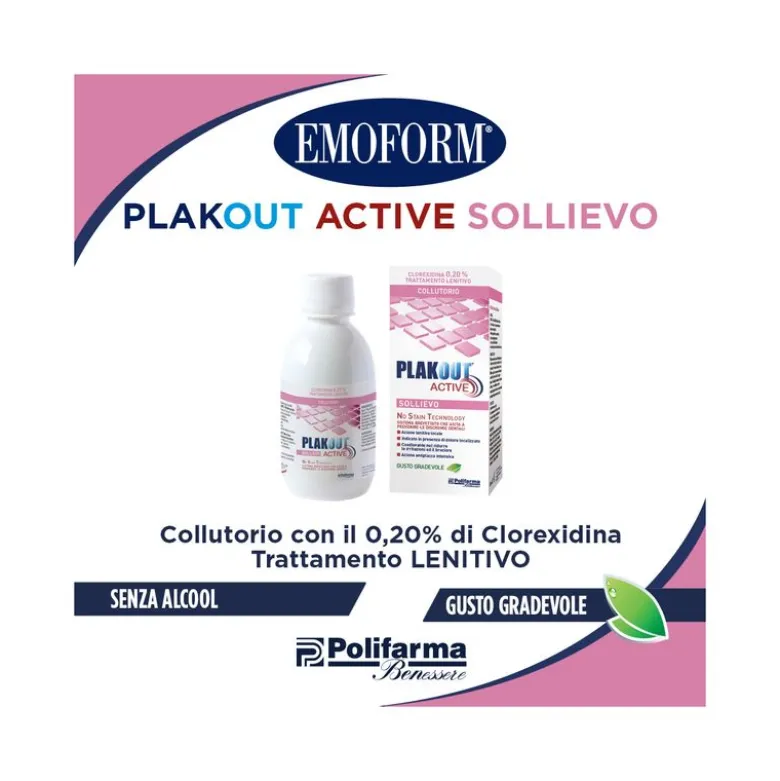 Plakout Active Sollievo Collutorio antiplacca 200ml