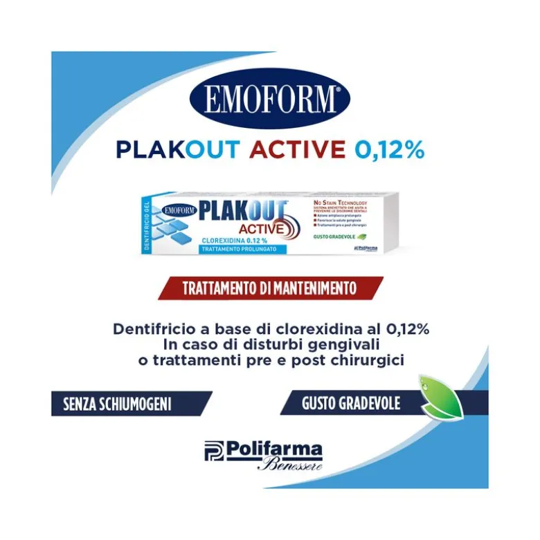 Plakout Dentifricio Gel Clorexidina 0,12% 75 ml