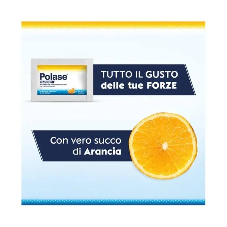 Polase Classico Magnesio E Potassio Integratore Alimentare Sali Minerali Gusto Arancia 24 Bustine