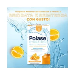 Polase Hydration Integratore Alimentare Magnesio/Potassio Sali Minerali Vitamina C Arancia 12 Stick