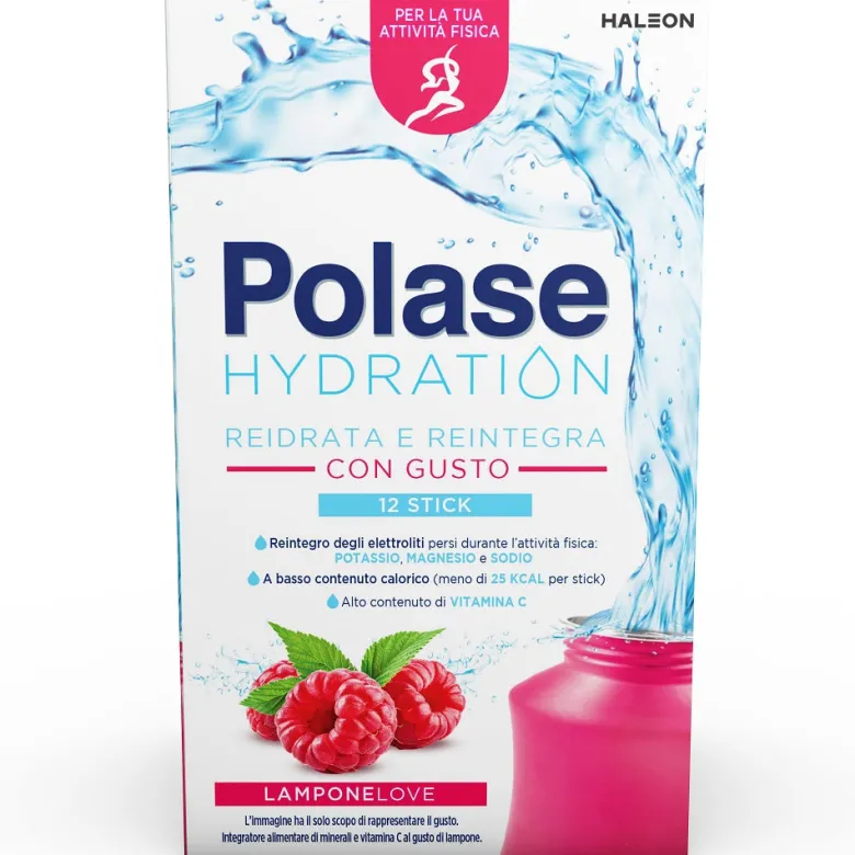 Polase Hydration Integratore Alimentare Magnesio E Potassio Sali Minerali Vitamina C Lampone 12 Stic