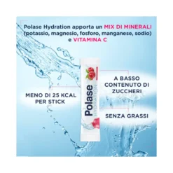 Polase Hydration Integratore Alimentare Magnesio E Potassio Sali Minerali Vitamina C Lampone 12 Stic
