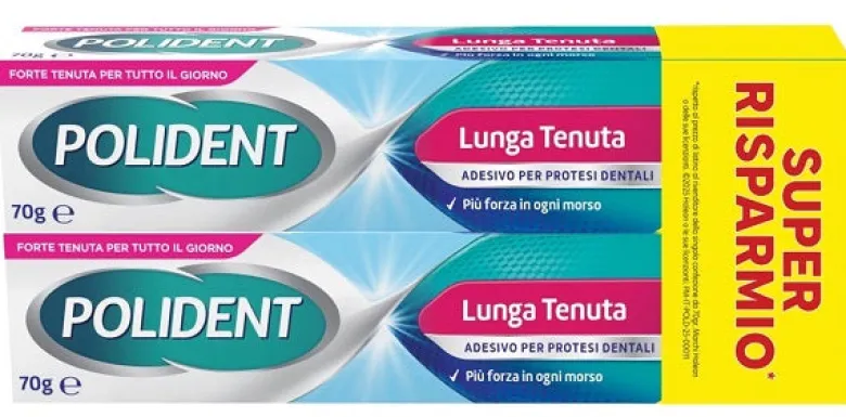 Polident Adesivo Protesi Dentali Lunga Tenuta 2 Tubetti Da 70g