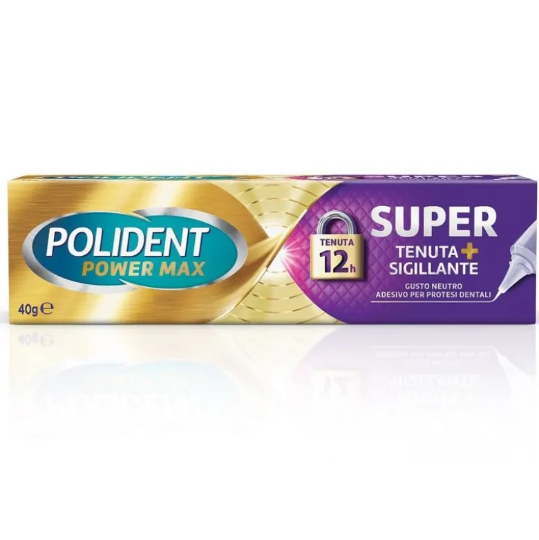 Polident Super Tenuta+Sigillante Adesivo Per Protesi Dentale Gusto Neutro 40g