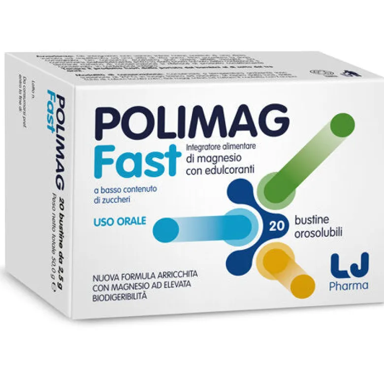 Polimag Fast 20 Bustine Orosolubili - Integratore di Magnesio
