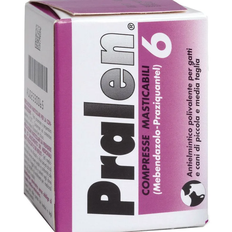 Pralen 6 Compresse Masticabili 240mg Gatti/Cani Taglia Piccola/Media
