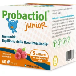 Probactiol Junior New per la flora intestinale 60 compresse masticabili gusto lampone
