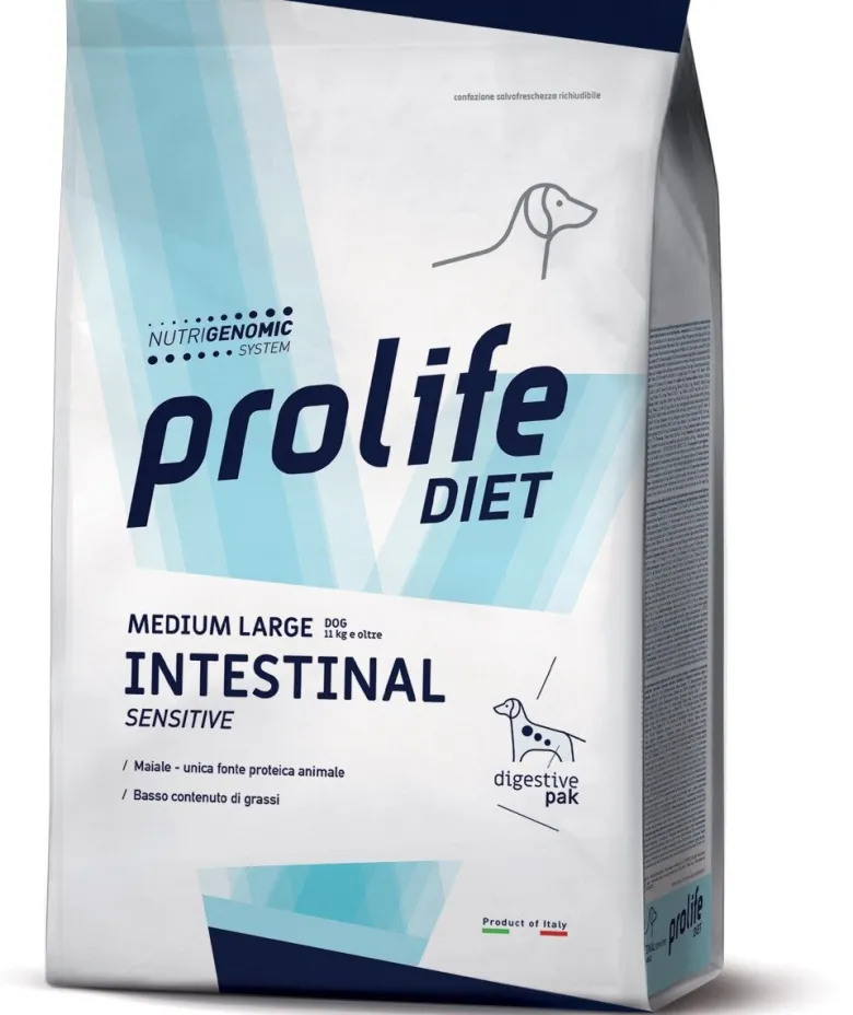 Prolife Dog Diet Intestinal Sensitive Cibo Secco Per Cani Taglia Media/Grande Sacco 8kg