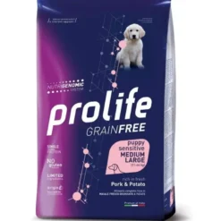 Prolife Dog Grain Free Sensitive Pork & Potato Cibo Secco Per Cani Cuccioli Taglia Media/Grande Sacc