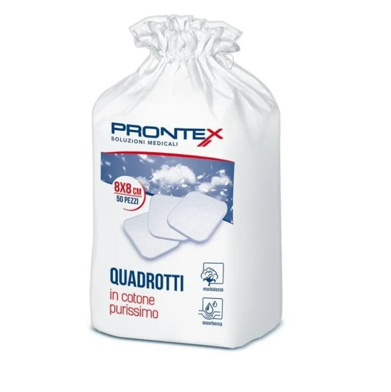 Prontex Cotone Idrofilo Quadrotti 50 Pezzi