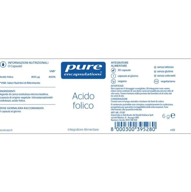 Pure Encapsulations Acido Folico 30 Capsule