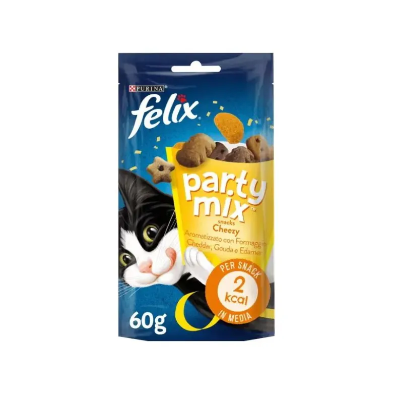 Purina Felix Party Mix Cheezy Ai Formaggi Snack Gatti Adulti Busta 60g