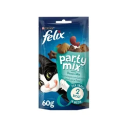 Purina Felix Party Mix Ocean Mix Salmone/Merluzzo/Trota Snack Gatti Adulti Busta 60g