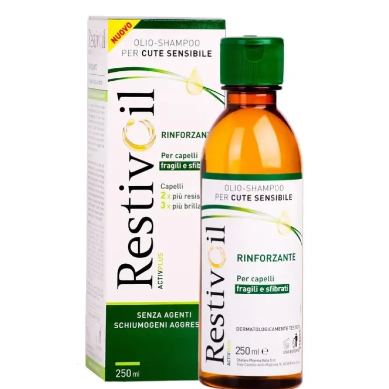 Restivoil ActivPlus olio-shampoo rinforzante per capelli fragili e sfibrati 250ml