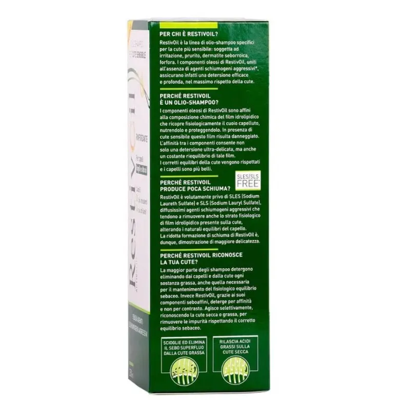 Restivoil ActivPlus olio-shampoo rinforzante per capelli fragili e sfibrati 250ml